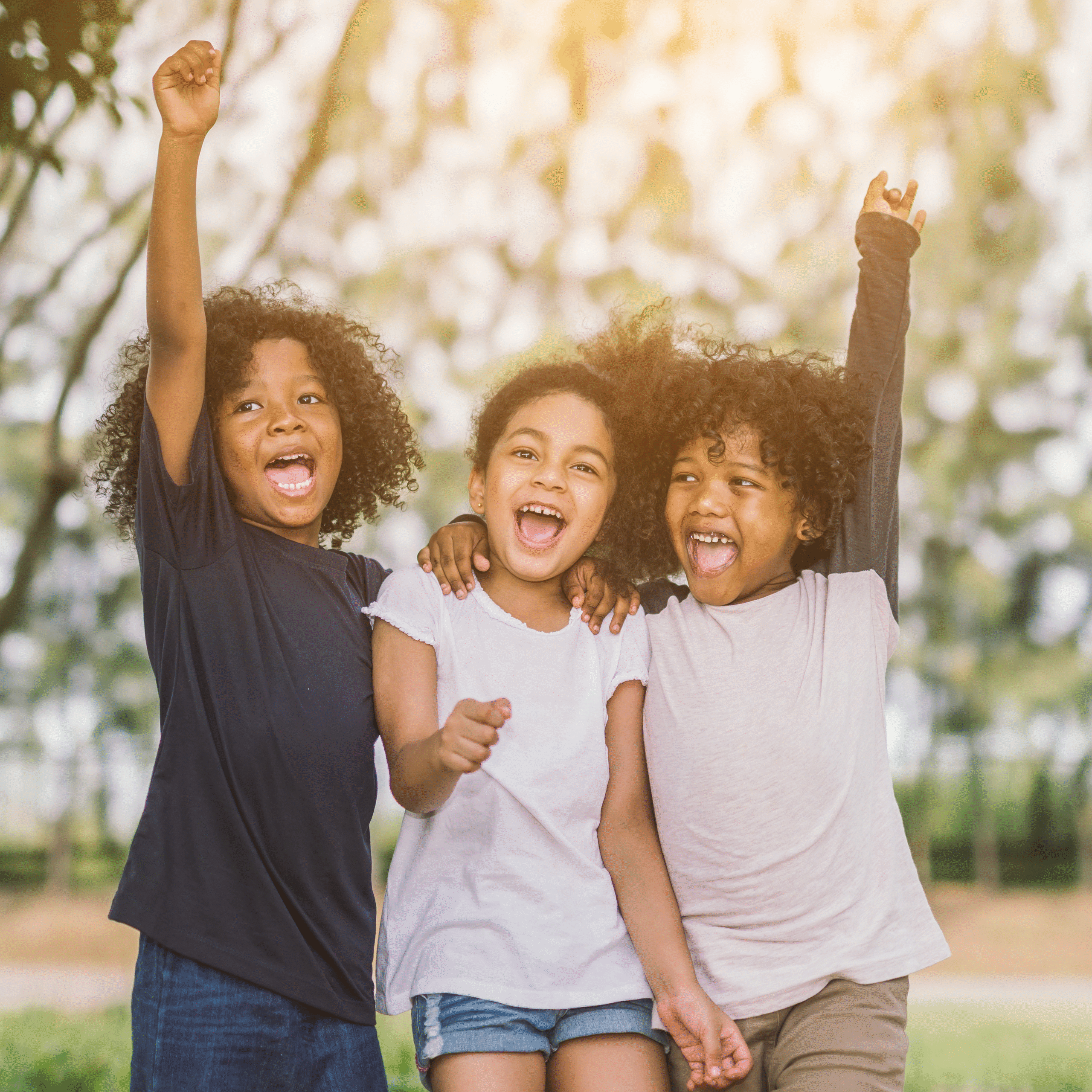 Happy children full of faith
